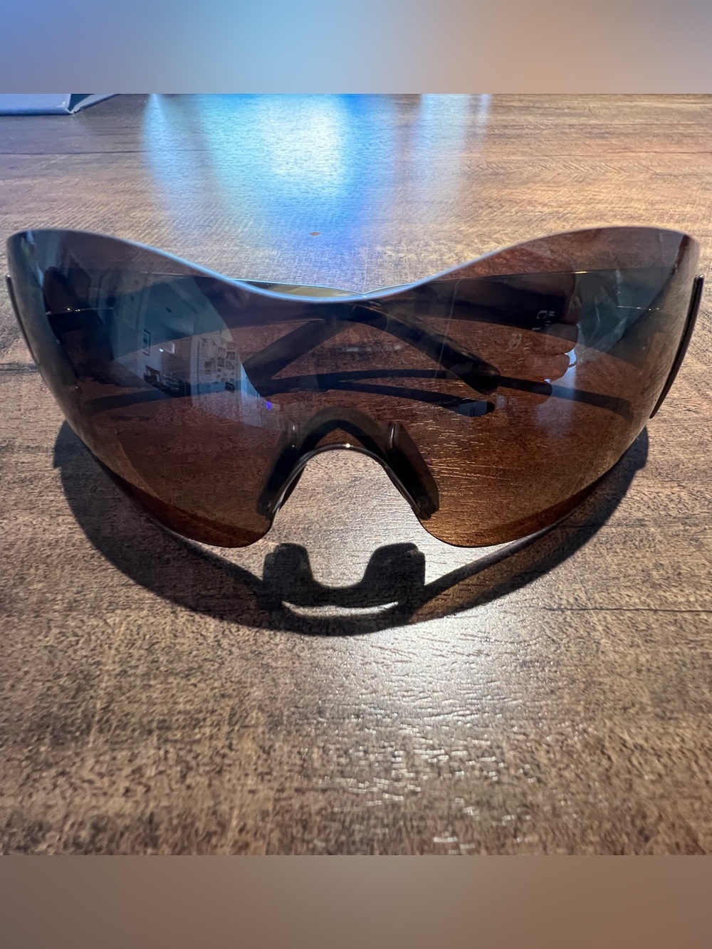 Maui Jim Brown Shield Lens Wrap Sunglasses
